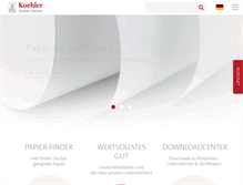 Tablet Screenshot of koehlerpaper.com